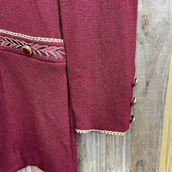 Burgundy St John Blazer/Jacket with Gold Trim - Picture 10 of 10